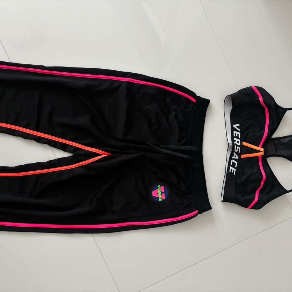 Versace Black and Pink Activewear Set